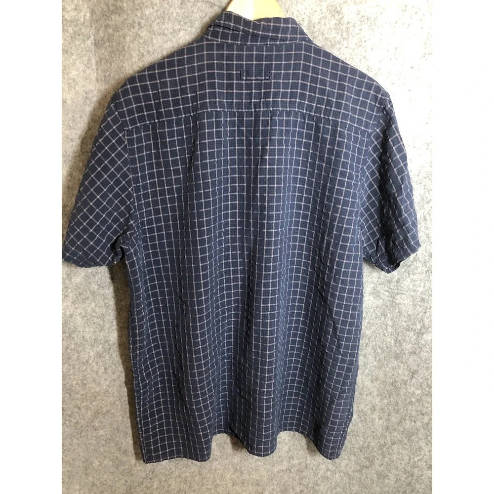 The North Face Shirt Mens Large Blue Check Vent Seersucker Career Casual Classic